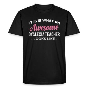 Voici à quoi ressemble un enseignant de dyslexie génial - T-shirt Premium bio Homme - noir - Devant - Nico (187cm)