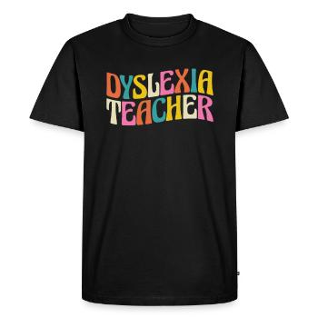 Cadeau de chemise d’enseignant dyslexie - T-shirt Premium bio Homme - noir - Devant - Nico (187cm)