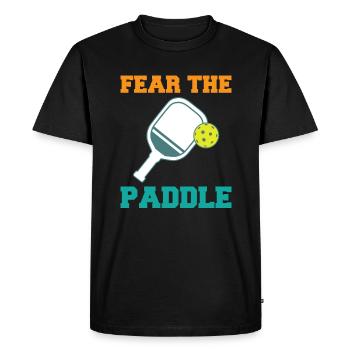 Fear The Paddle Pickleball Shirt Cadeau - T-shirt Premium bio Homme - noir - Devant - Nico (187cm)