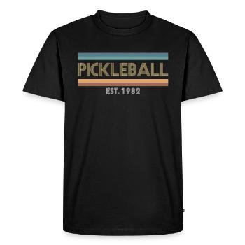 Pickleball Est.1982 Chemise cadeau 40e anniversaire - T-shirt Premium bio Homme - noir - Devant - Nico (187cm)