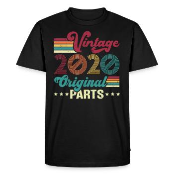 Vintage 2020 Original, Cadeau D'anniversaire - T-shirt Premium bio Homme - noir - Devant - Nico (187cm)