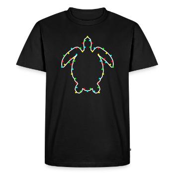 Chemise de tortue de chaîne lumineuse de Noël - T-shirt Premium bio Homme - noir - Devant - Nico (187cm)