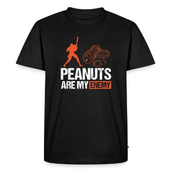 Les cacahuètes sont ma chemise ennemie Chemise d’allergie aux arachides - T-shirt Premium bio Homme - noir - Devant - Nico (187cm)