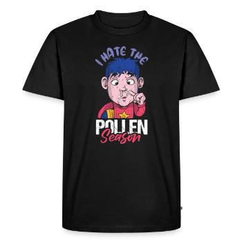 Je déteste la chemise de saison du pollen - T-shirt Premium bio Homme - noir - Devant - Nico (187cm)