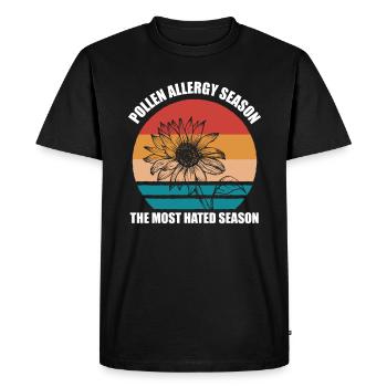 Saison des allergies au pollen La saison la plus détestée - T-shirt Premium bio Homme - noir - Devant - Nico (187cm)