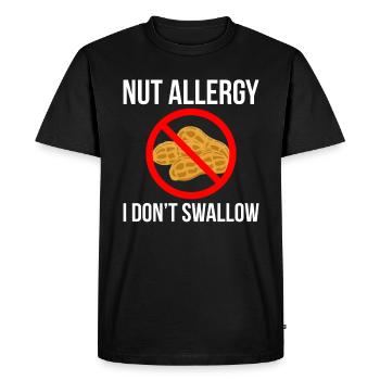 Allergie aux noix Je n’avale pas de chemise Nuss Allergie - T-shirt Premium bio Homme - noir - Devant - Nico (187cm)