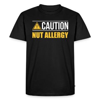 Coutain Nut Allergy Nuss Allergie Shirt - Men's Premium Organic T-Shirt - black - Front - Nico (187cm)