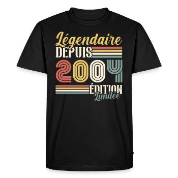 Légendaire Depuis 2004 - T-shirt Premium bio Homme - noir - Devant - Nico (187cm)