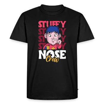 Cadeau de chemise ras du cou nez bouché - T-shirt Premium bio Homme - noir - Devant - Nico (187cm)