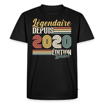 Légendaire Depuis 2020 - T-shirt Premium bio Homme - noir - Devant - Nico (187cm)