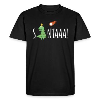 SAAAANTA! Cadeau de dinosaure de Noël - T-shirt Premium bio Homme - noir - Devant - Nico (187cm)