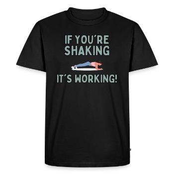 Funny Planking Pilates Fitness Workout Lover - Men's Premium Organic T-Shirt - black - Front - Nico (187cm)