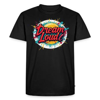 Creative graffiti design for brave dreamers - Men's Premium Organic T-Shirt - black - Front - Nico (187cm)