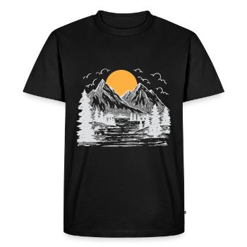 Arbre, Nature, Plein air, Forêt, Arbres, Protection de l’environnement - T-shirt Premium bio Homme - noir - Devant - Nico (187cm)
