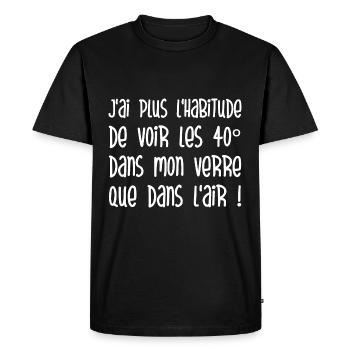 cadeau humour alcool drôle canicule - T-shirt Premium bio Homme - noir - Devant - Nico (187cm)