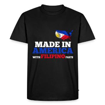 Made in America with Filipino parts - Men's Premium Organic T-Shirt - black - Front - Nico (187cm)