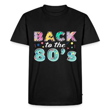 Retour aux années 80 Carnaval rétro Fête à thème des années 80 - T-shirt Premium bio Homme - noir - Devant - Nico (187cm)