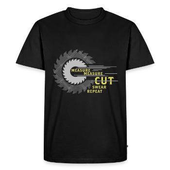 Mesure Coupe Jurer Répéter Charpentier - T-shirt Premium bio Homme - noir - Devant - Nico (187cm)