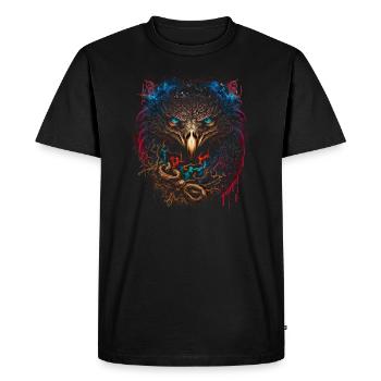 Adler | Eagle's Head | Eagle | 3D effect - Men's Premium Organic T-Shirt - black - Front - Nico (187cm)