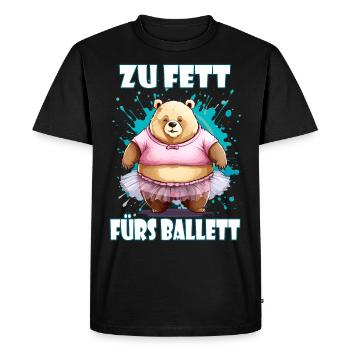 Zu fett fürs Ballett - Männer Premium Bio T-Shirt - Schwarz - Vorne - Nico (187cm)