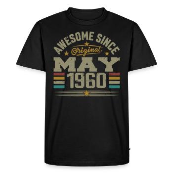 Vintage Mai 1960 Mai 1960 né en Mai 1960 Original - T-shirt Premium bio Homme - noir - Devant - Nico (187cm)