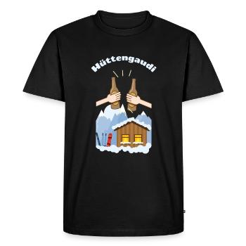Hüttengaudi - T-shirt Premium bio Homme - noir - Devant - Nico (187cm)