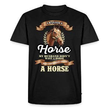 Je voulais un cheval - T-shirt Premium bio Homme - noir - Devant - Nico (187cm)