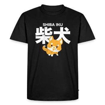 Shiba Inu Tshirt Japanese Rare Dog Species Doge - Men's Premium Organic T-Shirt - black - Front - Nico (187cm)