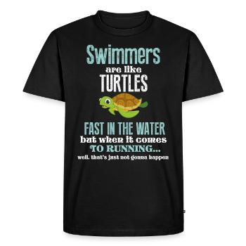 les nageurs sont comme des tortues - T-shirt Premium bio Homme - noir - Devant - Nico (187cm)