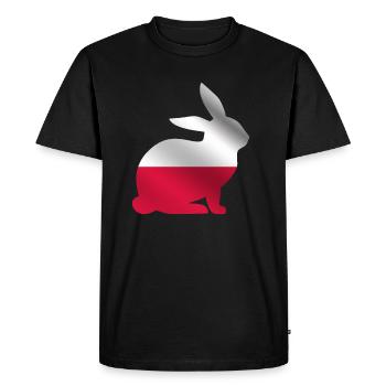 Polska Rabbit | Pologne drapeau polonais - T-shirt Premium bio Homme - noir - Devant - Nico (187cm)