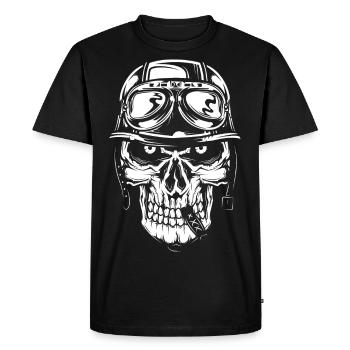 skull 03 motorcycle evil death skull shirt evil - Men's Premium Organic T-Shirt - black - Front - Nico (187cm)