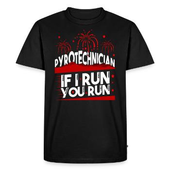 Pyrotechnicien Pyrotechnie Feu d'artifice du réveillon du nouvel an - T-shirt Premium bio Homme - noir - Devant - Nico (187cm)