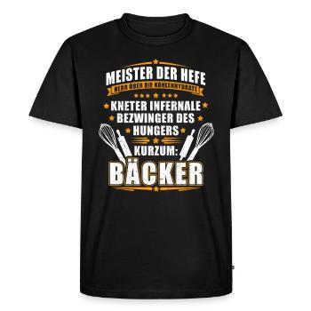 Master The Yeast Baker Gift Baking Bakery - Men's Premium Organic T-Shirt - black - Front - Nico (187cm)