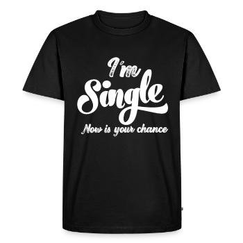 Bin Célibataire Célibataire Célibataire Statut relationnel - T-shirt Premium bio Homme - noir - Devant - Nico (187cm)