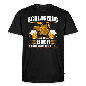 Schlagzeug Spieler Geschenk Drummer Drums Trommel - Männer Premium Bio T-Shirt - Schwarz - Vorne - Nico (187cm)