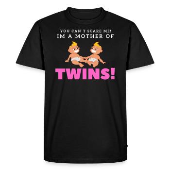 Twins pregnancy mom dad gift 7th - Men's Premium Organic T-Shirt - black - Front - Nico (187cm)