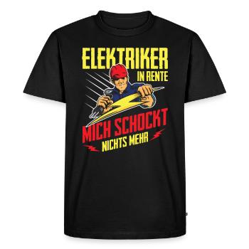 Électricien à la retraite, rien de plus choquant de cadeau - T-shirt Premium bio Homme - noir - Devant - Nico (187cm)
