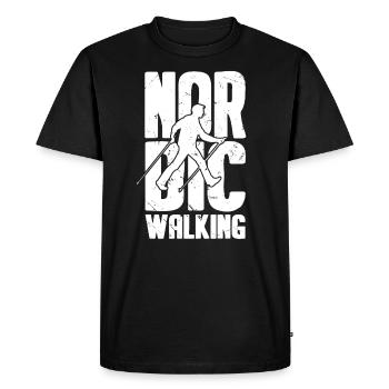 Nordic Walking Fitness Sport Endurance Gift - Men's Premium Organic T-Shirt - black - Front - Nico (187cm)