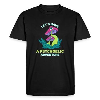 Champignons Mushroom Psychédelische Aventure Cadeau - T-shirt Premium bio Homme - noir - Devant - Nico (187cm)