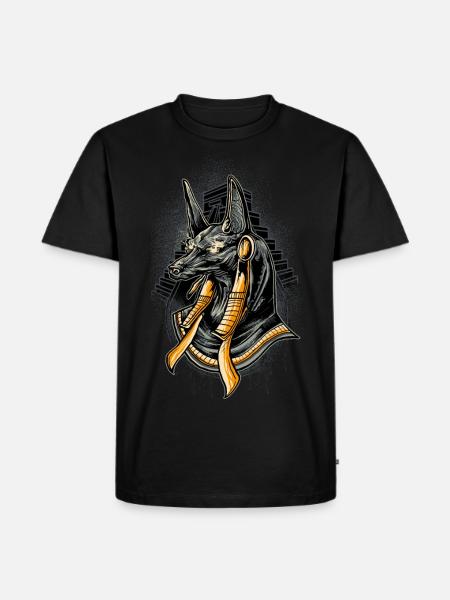 Anubis Ancient Egypt God Illustration - Men's Premium Organic T-Shirt - black