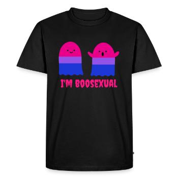 I Am Boosexual Bi Ghost Gift - Men's Premium Organic T-Shirt - black - Front - Nico (187cm)