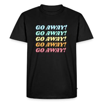 Va t'en va t'en va en disant - T-shirt Premium bio Homme - noir - Devant - Nico (187cm)
