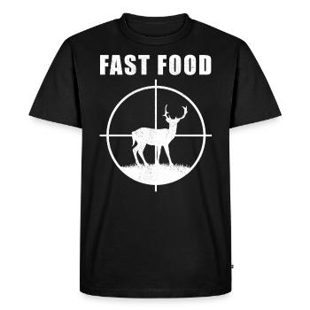 Hunter - Deer Hunt - Fast Food - Crosshair - T-shirt Premium bio Homme - noir - Devant - Nico (187cm)