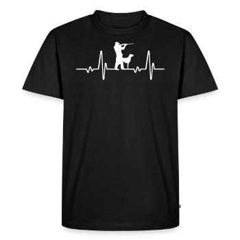 Hunter Heartbeat - Forester & Hunter - Men's Premium Organic T-Shirt - black - Front - Nico (187cm)