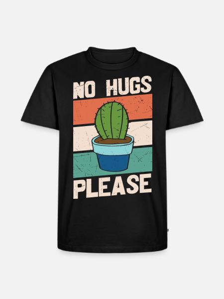 No Hugs Please - Men's Premium Organic T-Shirt - black