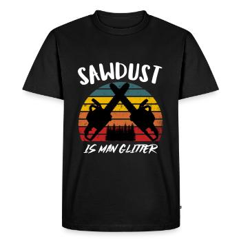 La sciure de bois est un homme scintillant, drôle de bûcheron, bois - T-shirt Premium bio Homme - noir - Devant - Nico (187cm)