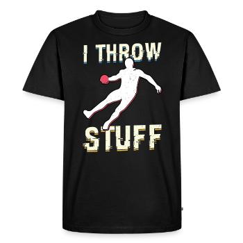 Je lance des choses lancer du disque et lancer du poids athlète - T-shirt Premium bio Homme - noir - Devant - Nico (187cm)