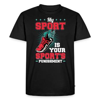 Mon sport est la punition pour votre sport - T-shirt Premium bio Homme - noir - Devant - Nico (187cm)