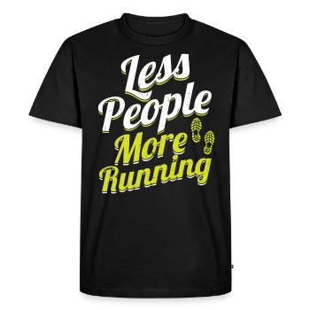 Fewer people, more running - Runner - Men's Premium Organic T-Shirt - black - Front - Nico (187cm)