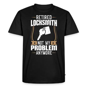 Retired locksmith - no longer my problem - Men's Premium Organic T-Shirt - black - Front - Nico (187cm)